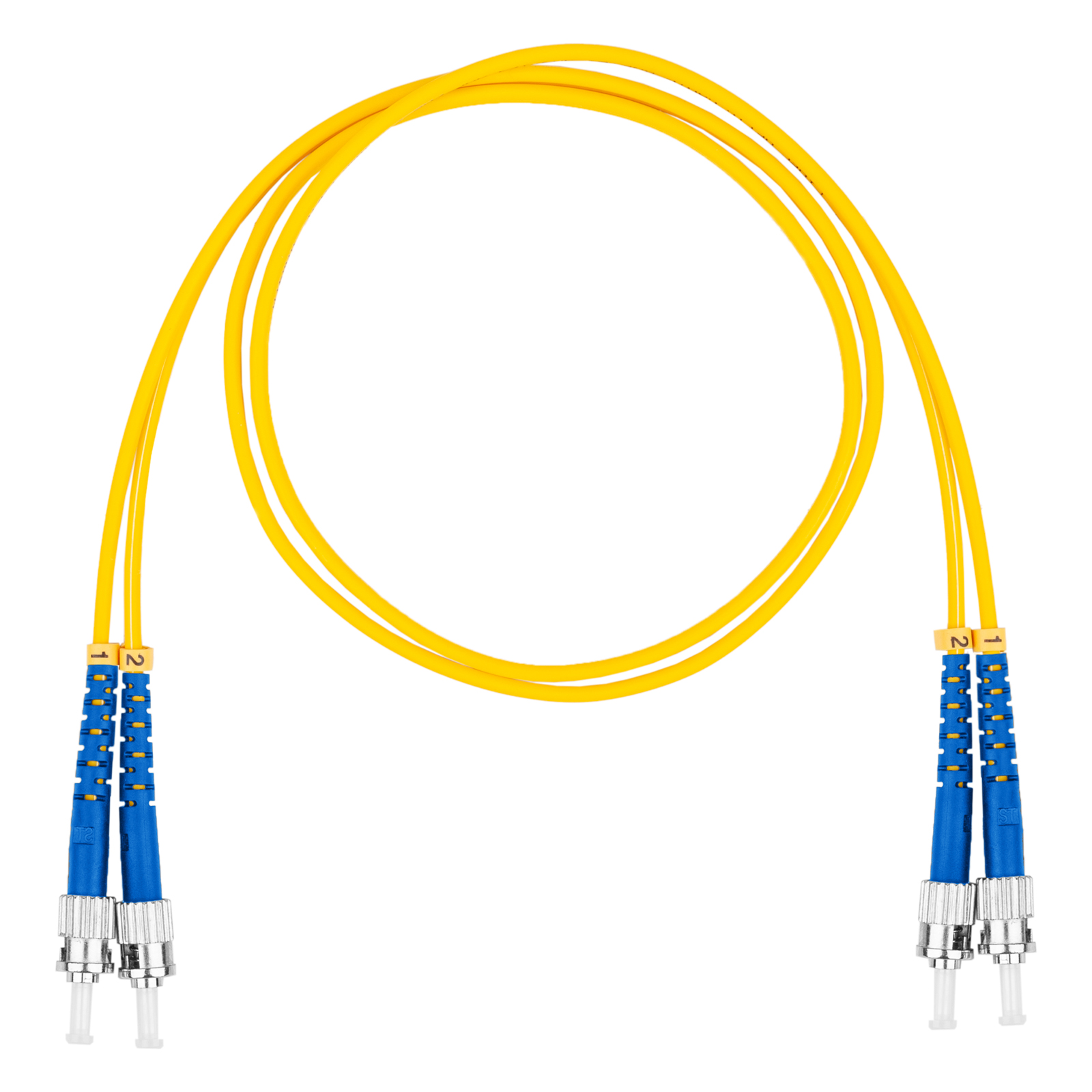 Шнур оптический коммутационный (патч-корд), ST-ST, дуплекс (duplex) OS2, нг(А)-HF, желтый, 3,0 м