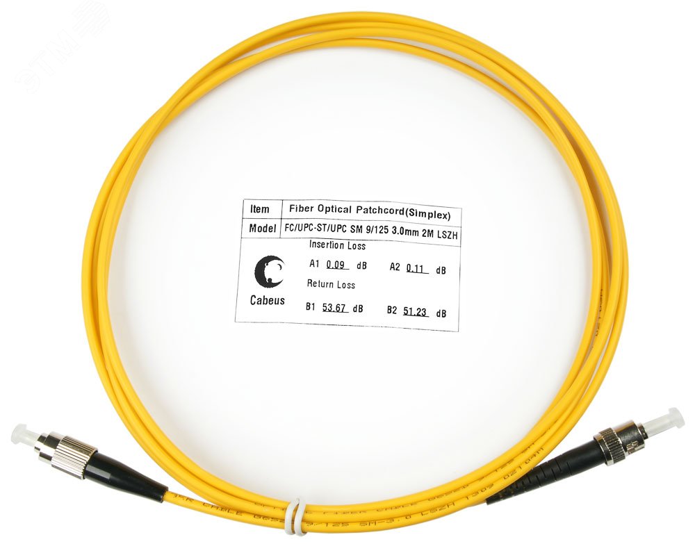 Шнур оптический simplex 2м FC-ST 9/125 sm LSZH
