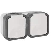 Розетка 2-местная горизонтальная TORS 16А IP55 белый