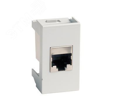 Розетка VIVA компьютерная RJ45 категория 5E экранированная 1 модуль серая