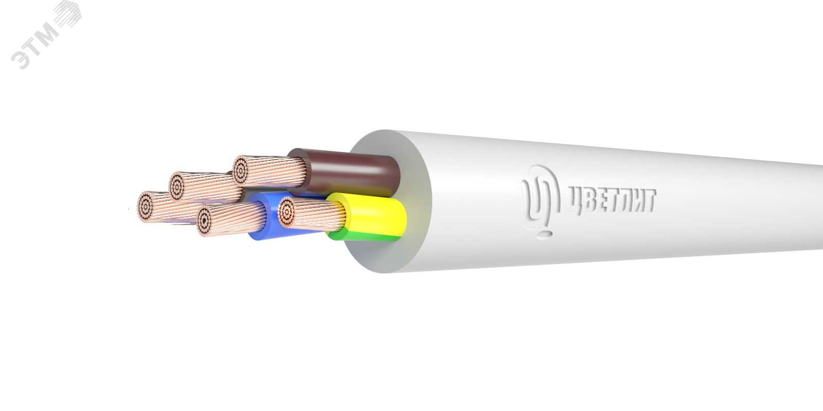 Провод ПВС 4х6+1х6 белый