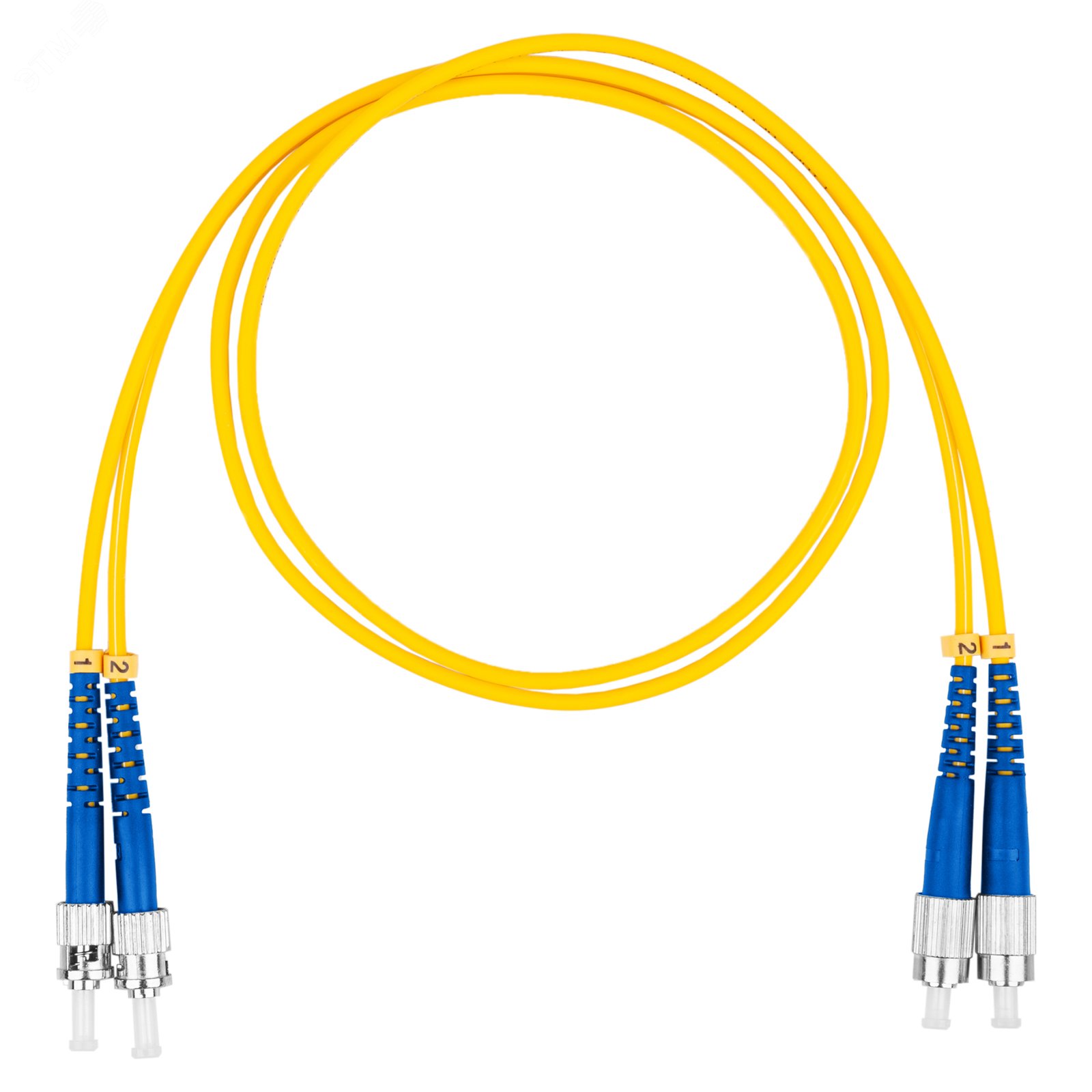 Шнур оптический коммутационный (патч-корд), FC-ST, дуплекс (duplex) OS2, нг(А)-HF, желтый, 2,0 м