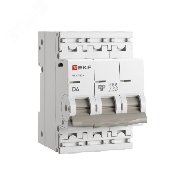 Автоматический выключатель 3P 4А (D) 6кА ВА 47-63N PROxima