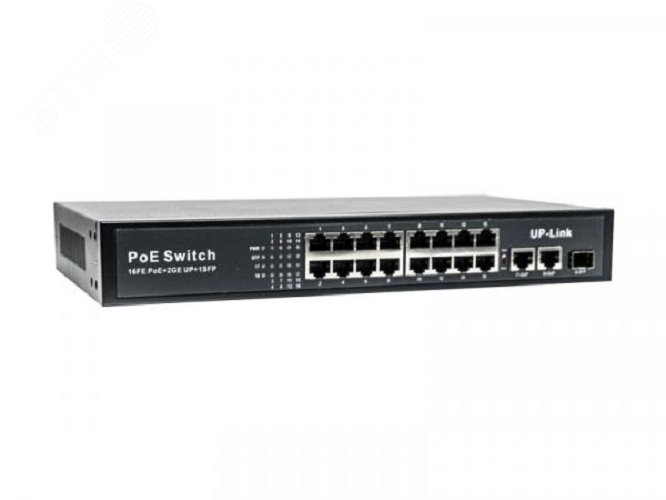 Коммутатор неуправляемый 19 портов SFP/RJ45  100 1000 Мб/с PoE 200Вт