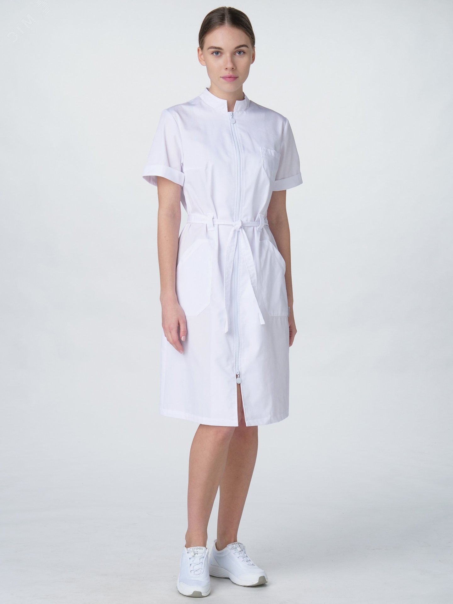 Халат женский Сансара-005 (тк.Смесовая,160) MedLine, белый,60-62,170-176