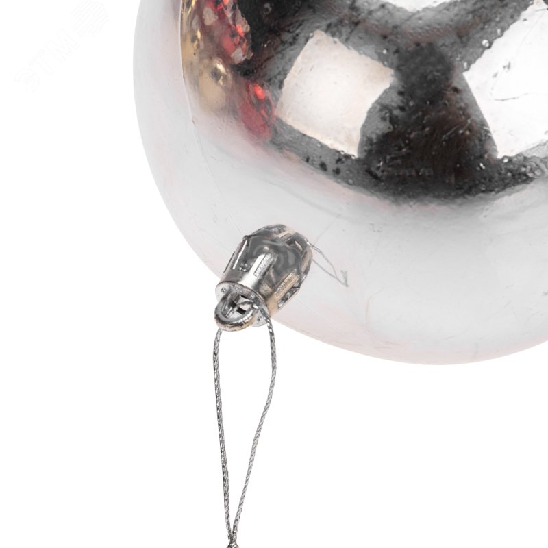 Фигура ёлочная Шар 10 см, серебряный глянцевый