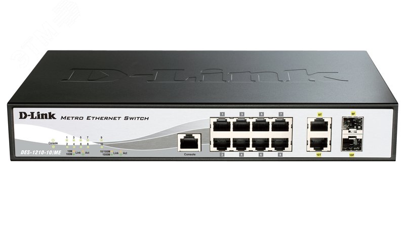 Коммутатор управляемый L2 10 портов RJ45/SFP 10 100 1000 Мб/с