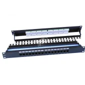 Патч-панель 19' 1U 16 портов RJ45 категория 6 Dual IDC ROHS черный