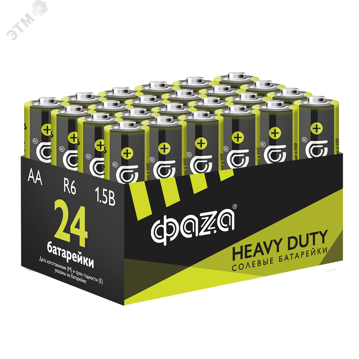 Элементы питания солевые  R 6 (AA) ФАZА Heavy Duty (24 шт. в упаковке)