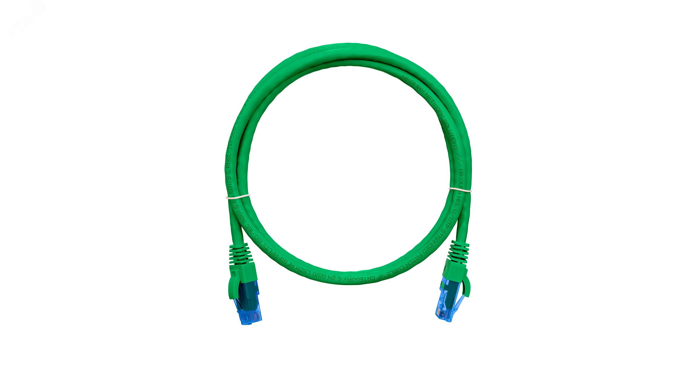 Патч-корд U/UTP 4 пары Cat 6 2хRJ45/8P8C T568B 7х0205мм LSZH зеленый 2м