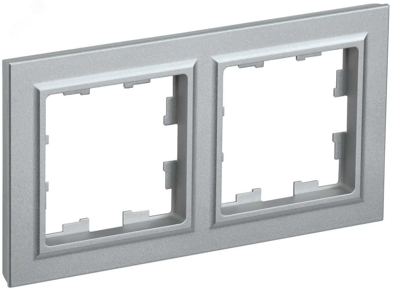 BRITE Рамка 2 поста РУ-2-БрА алюминий