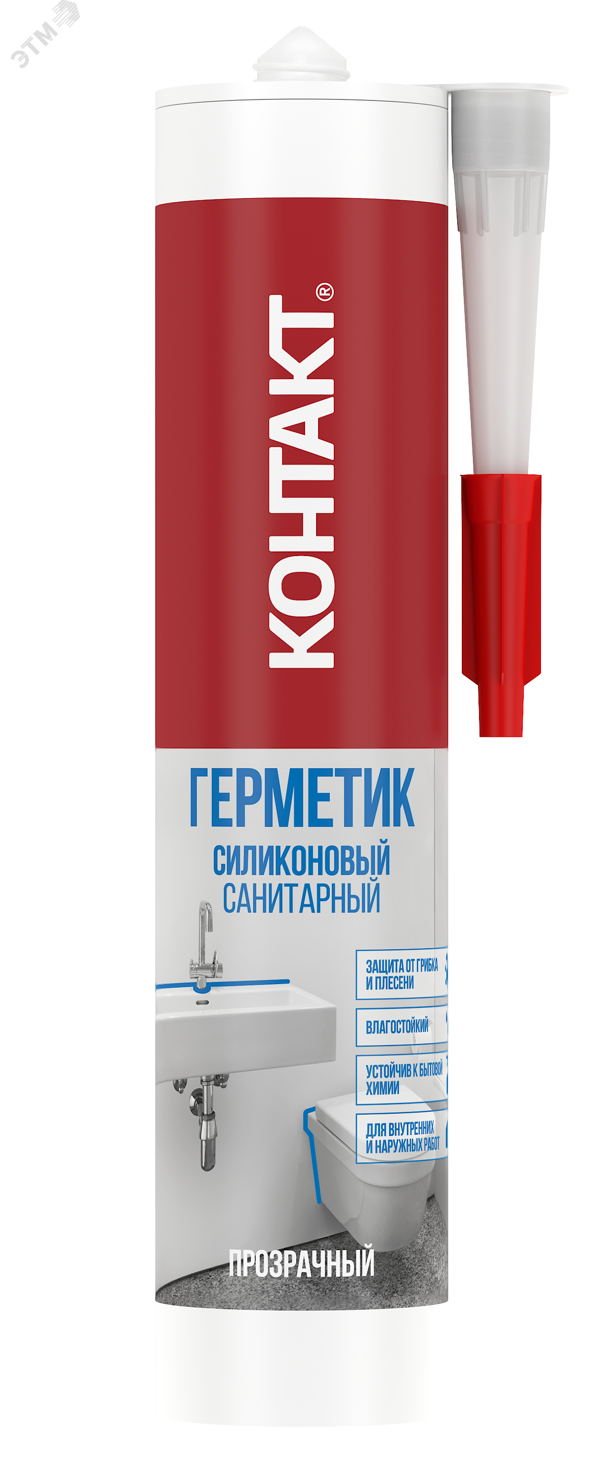 Герметик силиконовый санитарный прозрачный 280 мл