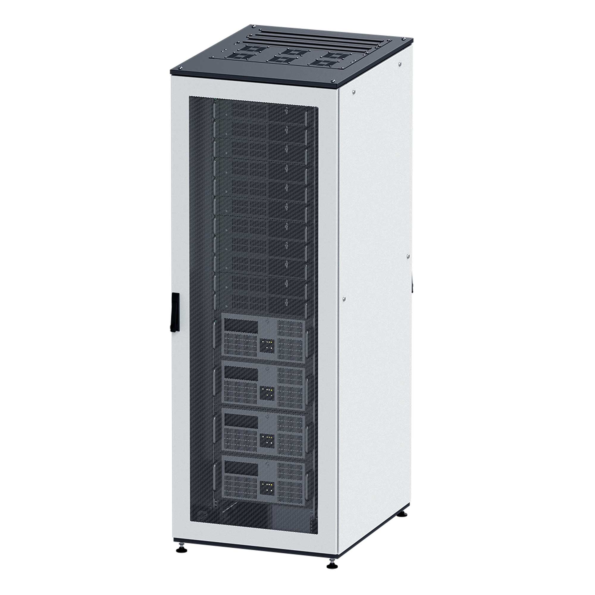 Шкаф собранный напольный 19'' IT-CQE. 42U 600х800 двери перф/перф. RAL7011/7035