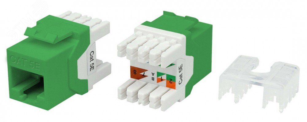 Вставка Keystone Jack RJ-45(8P8C) категория 5e зеленая