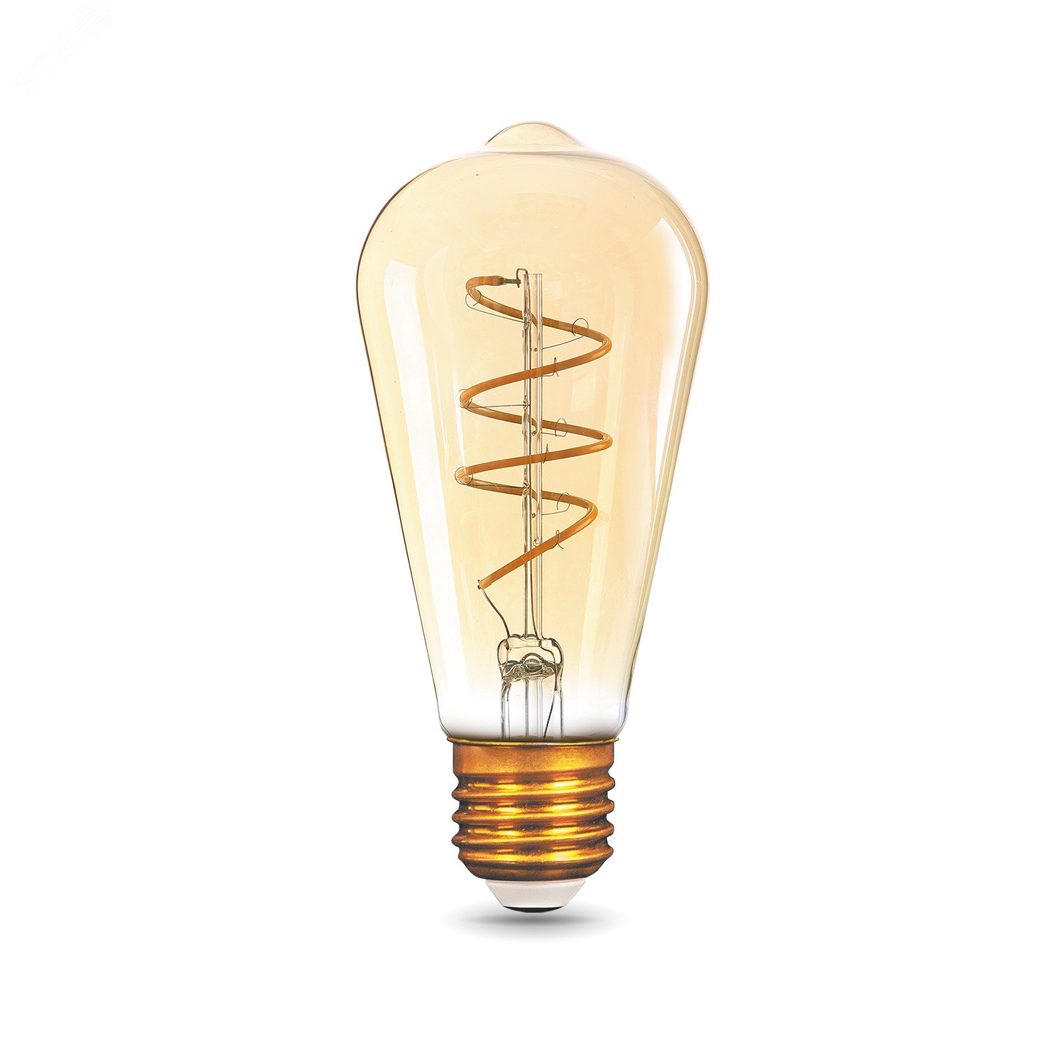 Лампа светодиодная филаментная LED 6 Вт 360 лм 2400К AC185-265В E27 ST64 теплая золотистая колба Black Filament Gauss