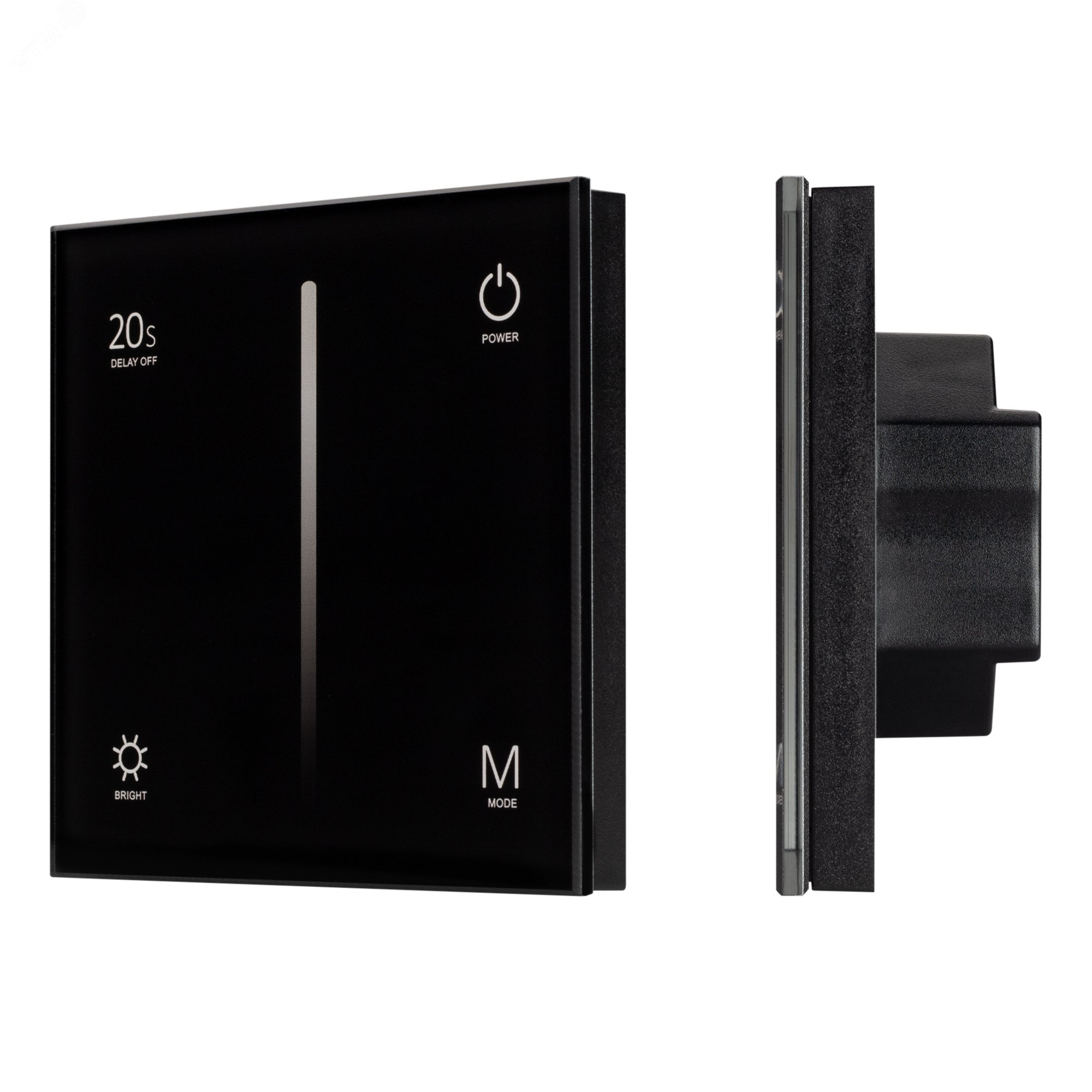 Панель SMART-P6-DIM-G-IN Black (12-24V, 4x3A, Sens, 2.4G) (IP20 Пластик, 5 лет)