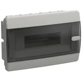 Корпус пластиковый встраиваемый на 12 модулей ЩРВ-П-12 IP41 UNION Compact черная прозрачная дверь