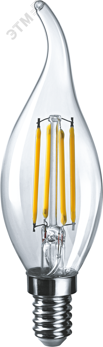 Лампа светодиодная LED 4вт Е14 теплый свеча на ветру FILAMENT