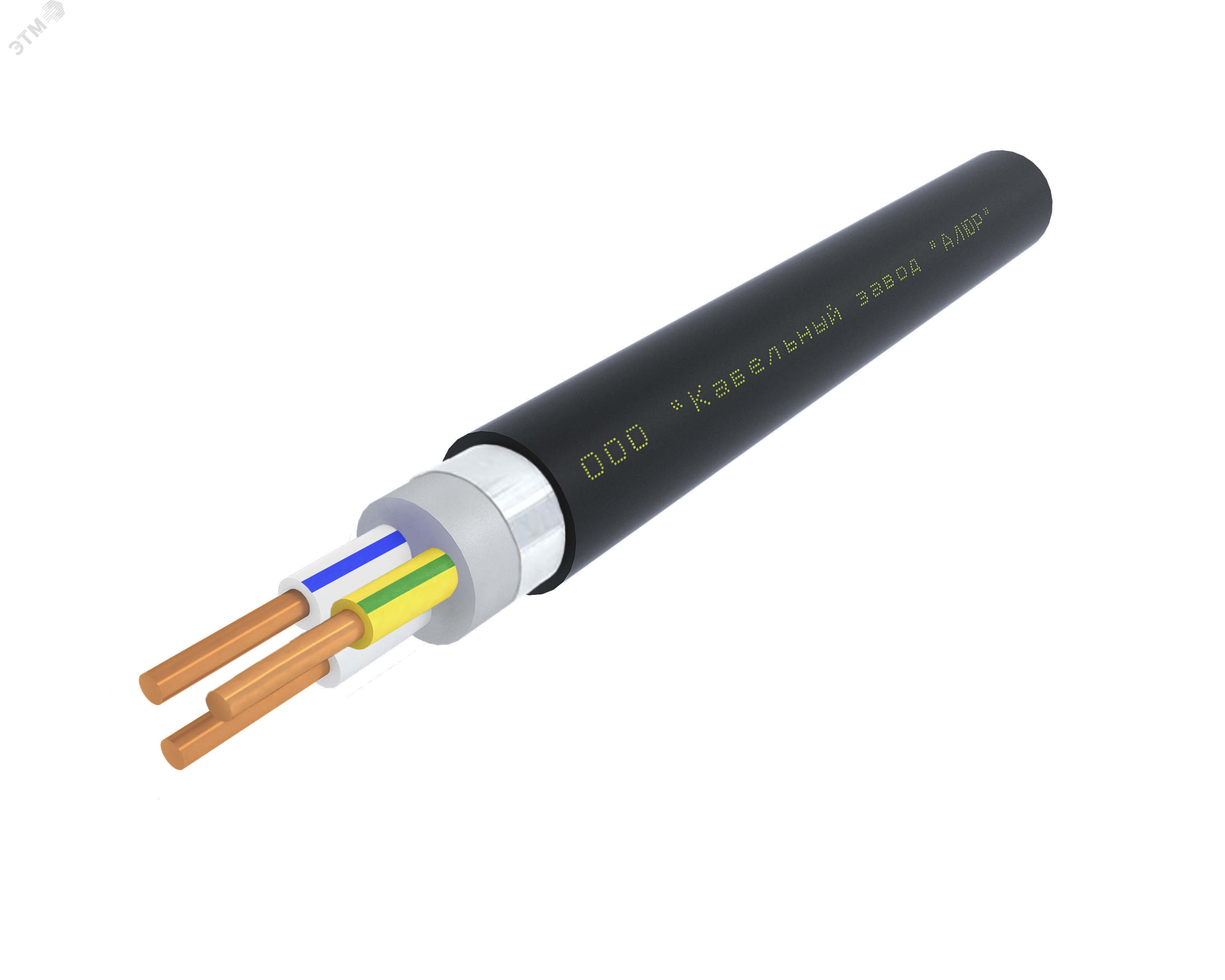 Кабель силовой ВВГЭанг(А)-LS 3х2.5 ок(N.PE)-0.66 Ч. бухта
