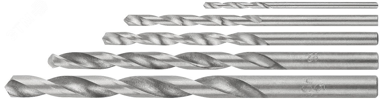 Набор сверл по металлу HSS, угол заточки 118град, в блистере, 3 шт. (5-6-8мм)