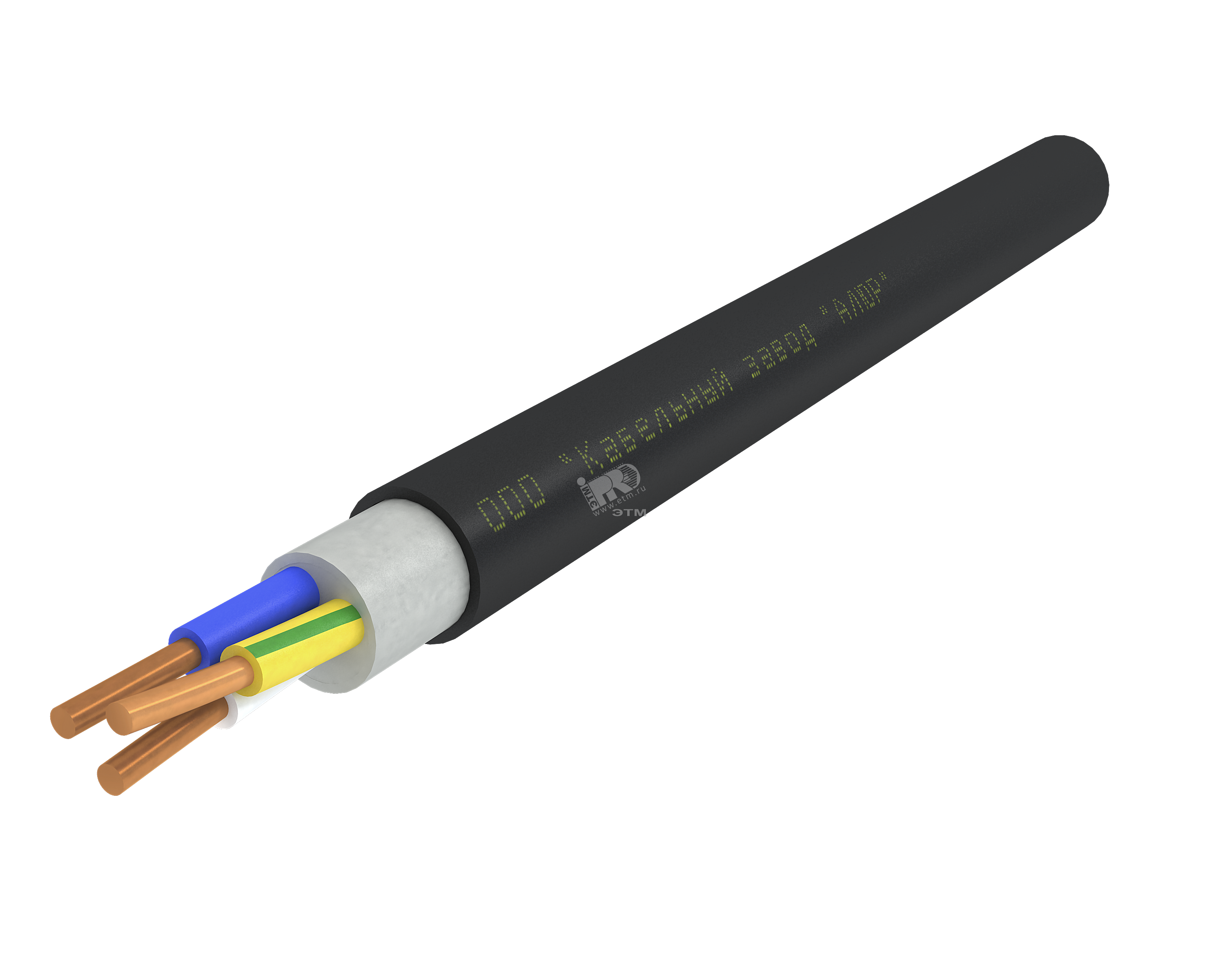 Кабель силовой ППГнг(А)-HF 3х10ок-1 однопроволочный черный (барабан)