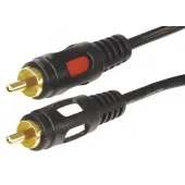 Шнур 2 RCA - 2 RCA, 1.5 м., черный GOLD