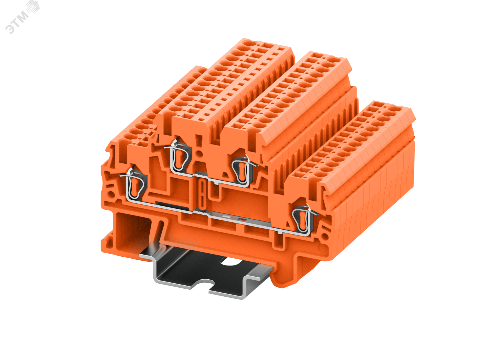 Клемма TC 2-уровневая пружинная, 1,5 мм. кв., оранжевая