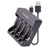 Зарядное устройство 1-4 АА/ААА питание от USB шнур. автомат.,