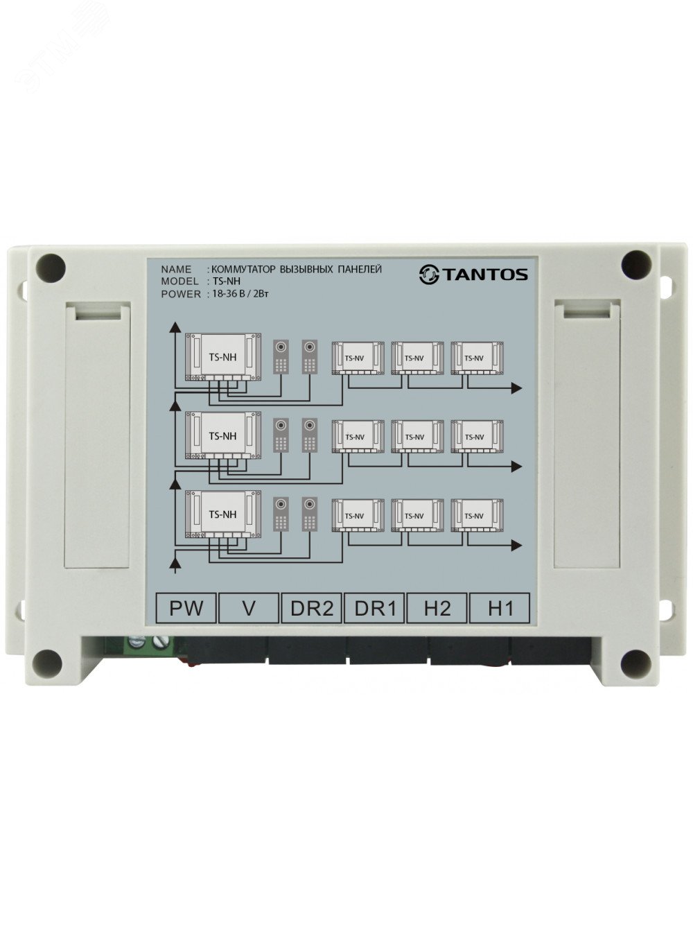 Коммутатор многоквартирного домофона для подключения 2-х вызывных панелей серии D21xx