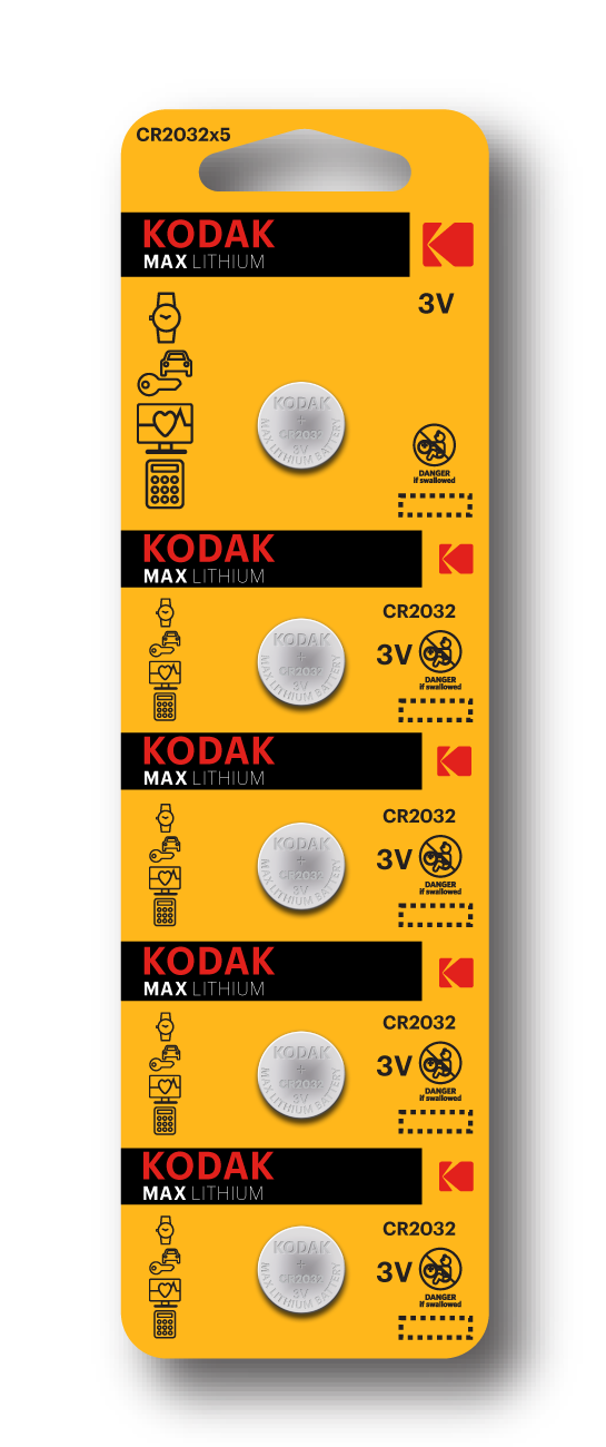 Батарейка Kodak CR2032-5BL MAX Lithium (60/360/69120)