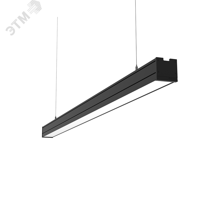 Светильник светодиодный Mercury Pro подвесной 34 Вт 4000 К 1010х65х65 мм IP54 RAL9005 черный муар с рассеивателем опал, с декоративным проводом 2 м и комплектом подвесов 2 м