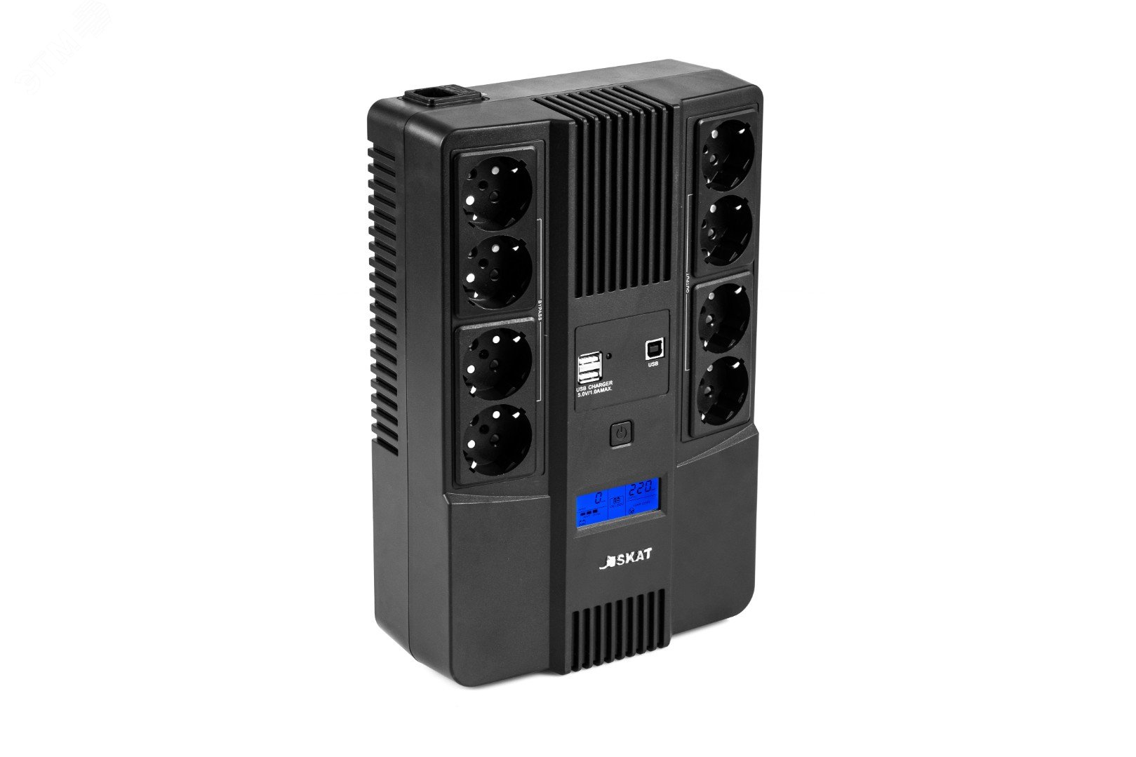 Источник бесперебойного питания Line-interactive SKAT-UPS 800 ВА/480Вт, LCD, АКБ 1x 9Ач, мод.синус, 8хSchuko, 2xUS