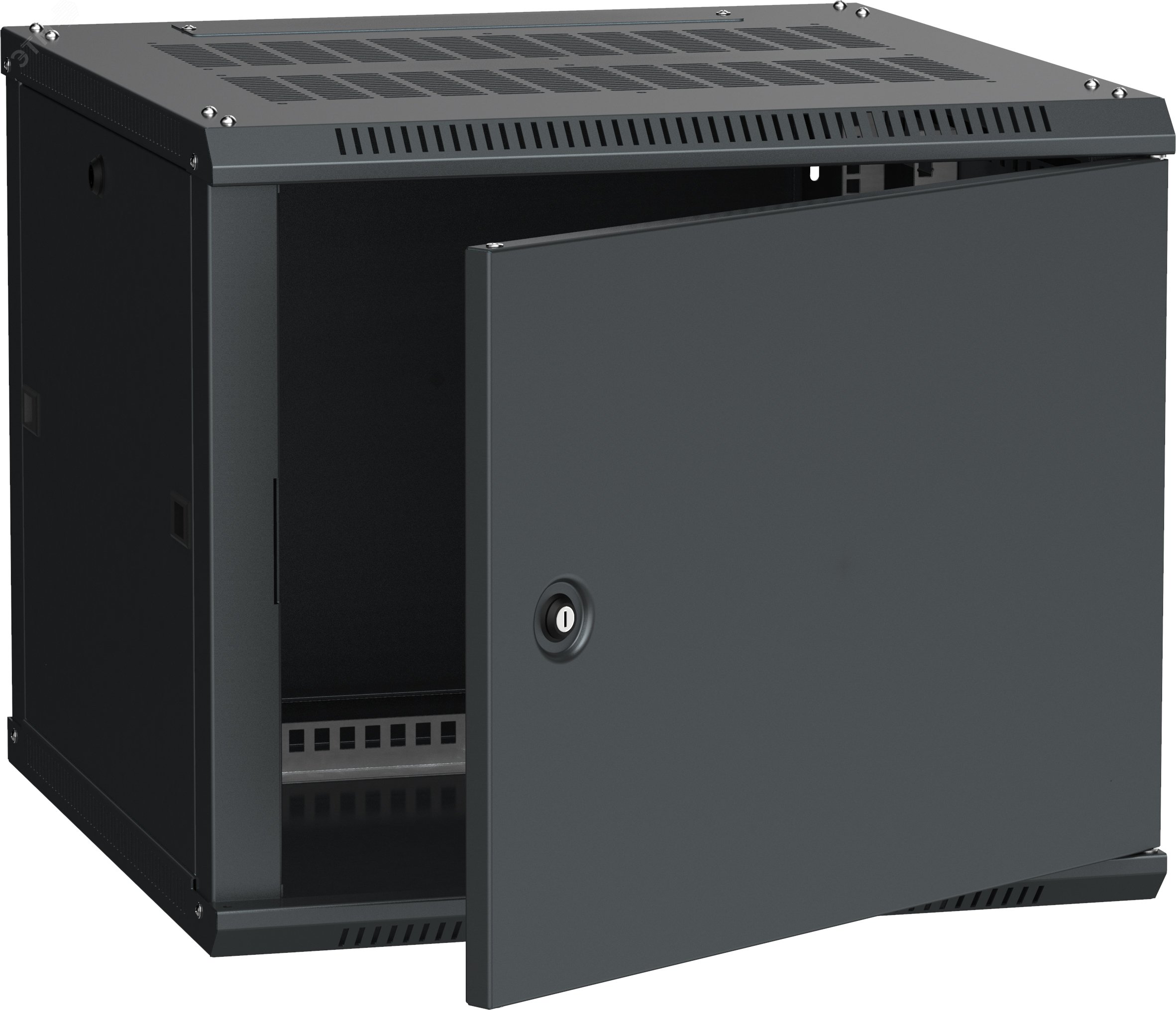 Шкаф настенный 19' LINEA W 9U 600x600мм металлическая дверь RAL9005