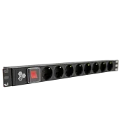 Блок розеток 19' PDU 8 розеток. 10 A. гнездо под  шнур