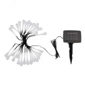 Каскад Lamper Сталактит LED 5 м с аккумулятором и выносной солнечной панелью 1 м, IP65, 2 режима работы  мигание и постоянное теплое белое свечение