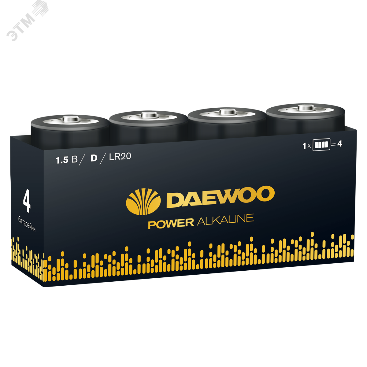 Элемент питания LR20 DAEWOO Power Alkaline, упаковка 4 шт.