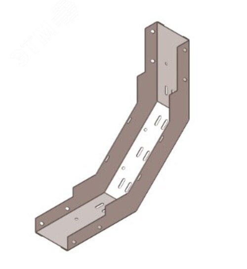 Лоток замковый перфорированный КПЗ 200х100-90 УТ1,5 для поворота трассы вверх на 90, оцинкованный лист(толщина покрытия 10 -18 мкм), S1,0