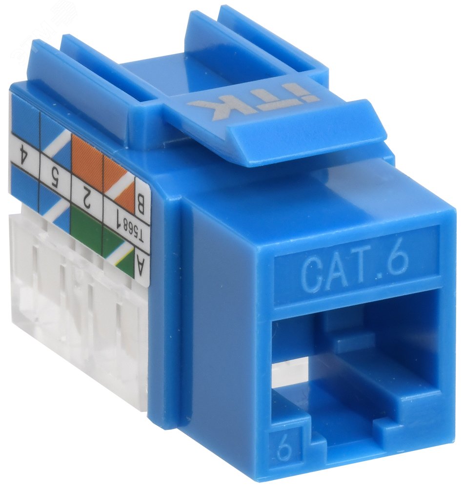 Модуль Keystone Jack кат.6 UTP 110 IDC 90град синий
