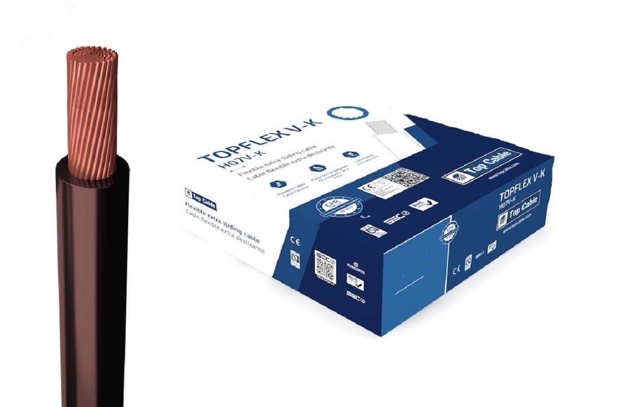 Провод силовой TOPFLEX V-K H05V-K 1х0.75 коричневый