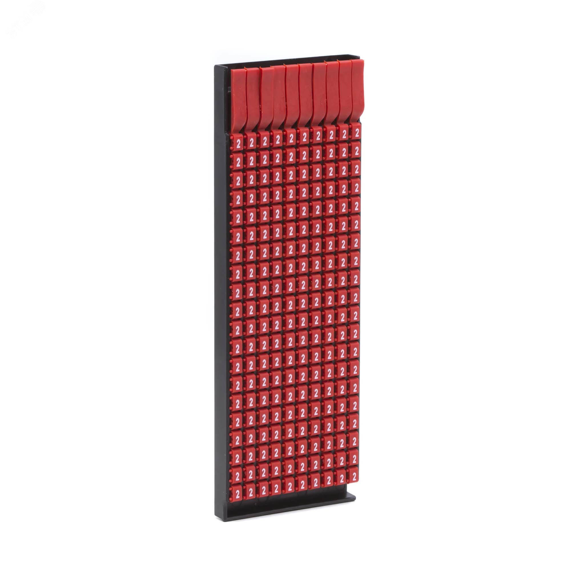 Маркер для кабеля сечением 0,5-1,5мм пустой красный