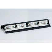 Патч-панель 19' 1U 24 порта RJ45 категория 6 Dual IDC ROHS черный