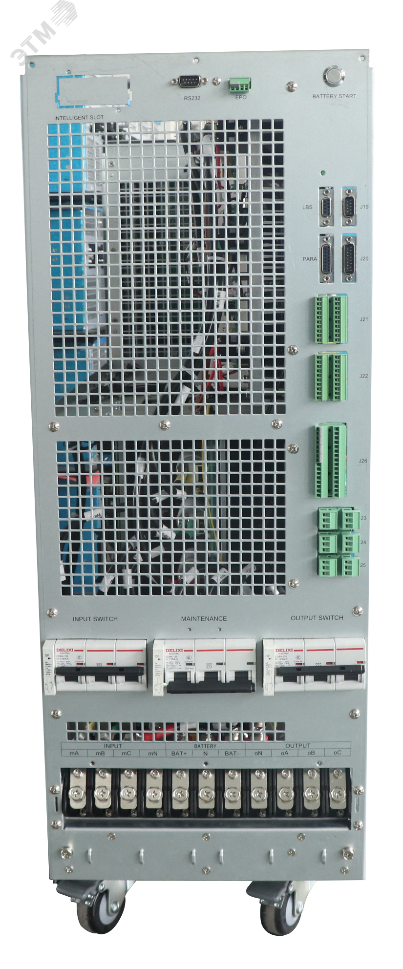 Источник бесперебойного питания Online HP9335CII 40 кВА/36 Вт 3/3 без АКБ Tower Клеммы RS-232, USB, SNMP(опция), AS400 (сухие контакты), карта параллельной работы (опция)