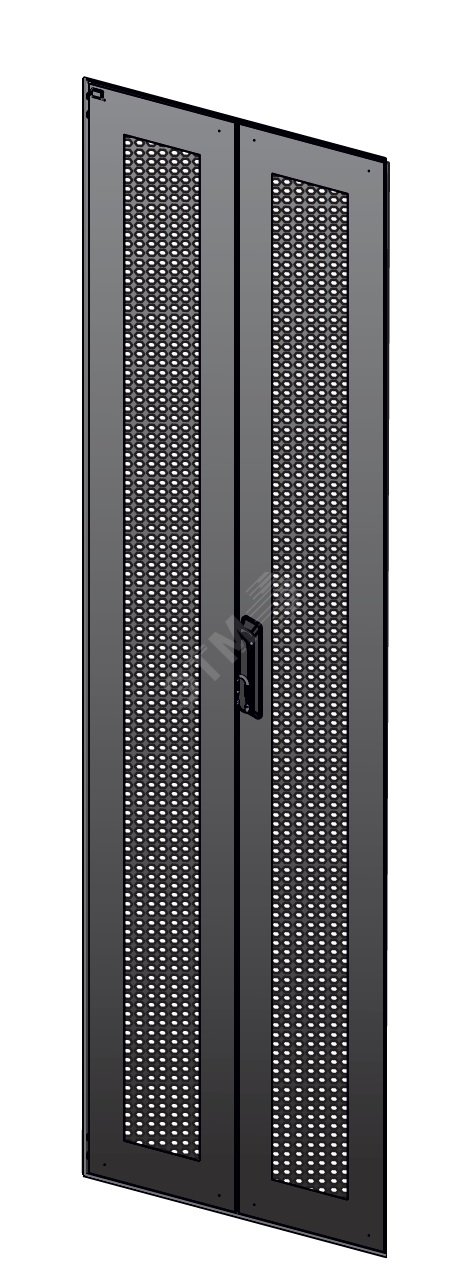 Дверь перфорированная двустворчатая 800мм шкафа LINEA N 42U черная