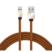 Кабель USB-Type-C, 2A, leather, brown, 1mУстройство зарядное, 18-1897,