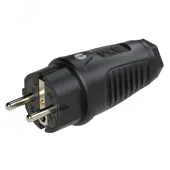 Вилка каб 16А/250V/2P+E/IP44 корпус черный, маркер черный