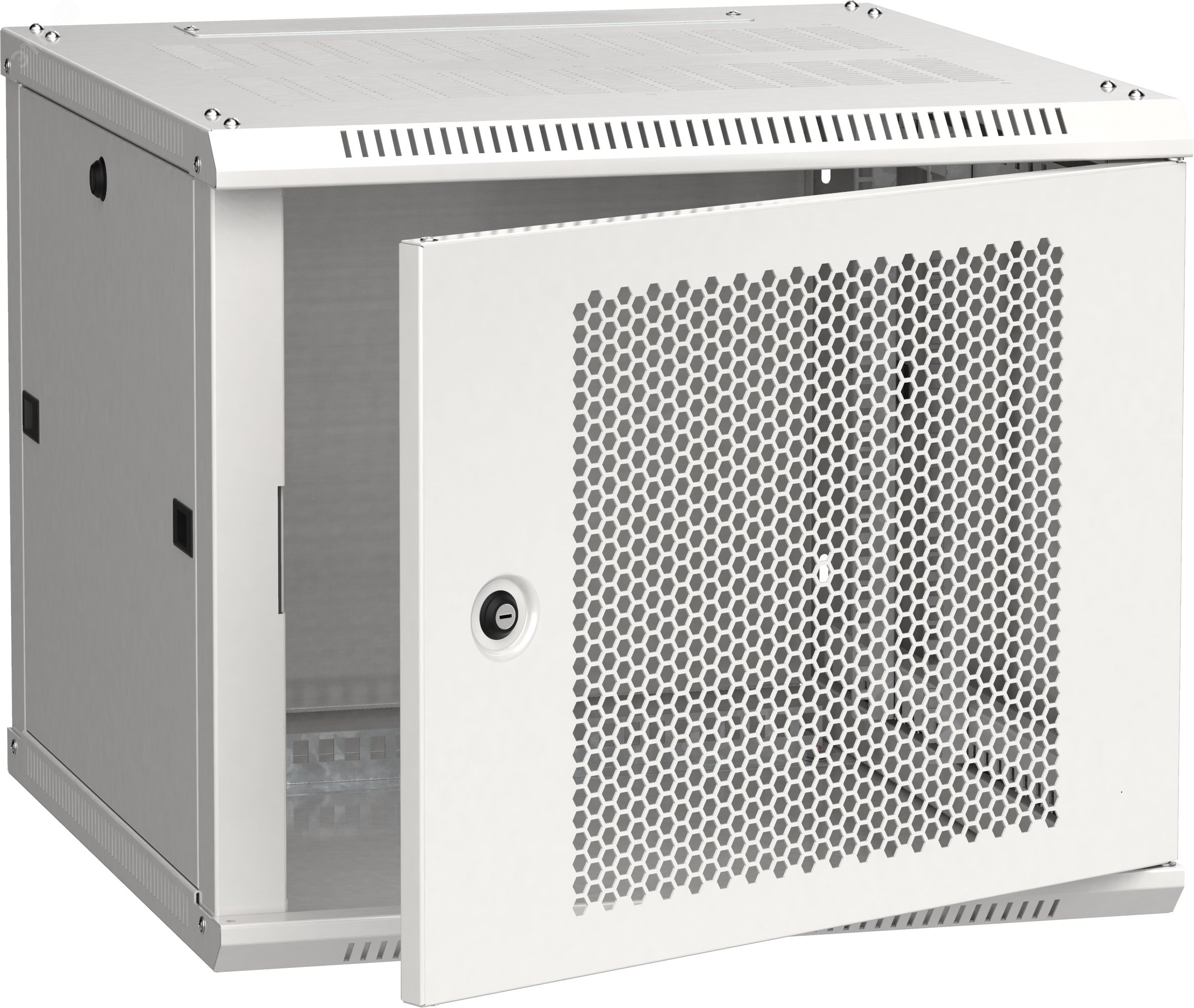 Шкаф LINEA W 9U 600x600 мм дверь перфорированная RAL7035