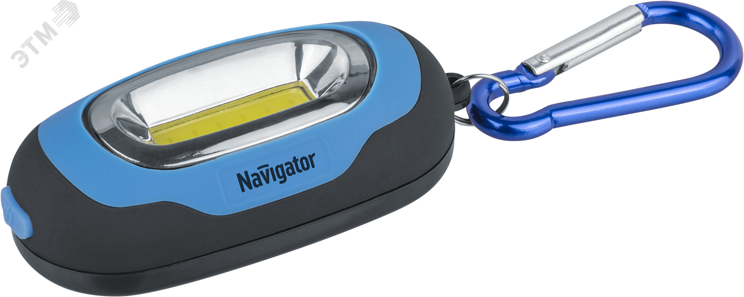 Фонарь-брелок светодиодный NPT-KC07-B-2CR2032 1COB LED(1Вт) 3 режима синий пластик
