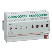 KNX. Контроллер освещения 4 канала 1-10В/4 канала реле 16А. DIN 8 модулей.