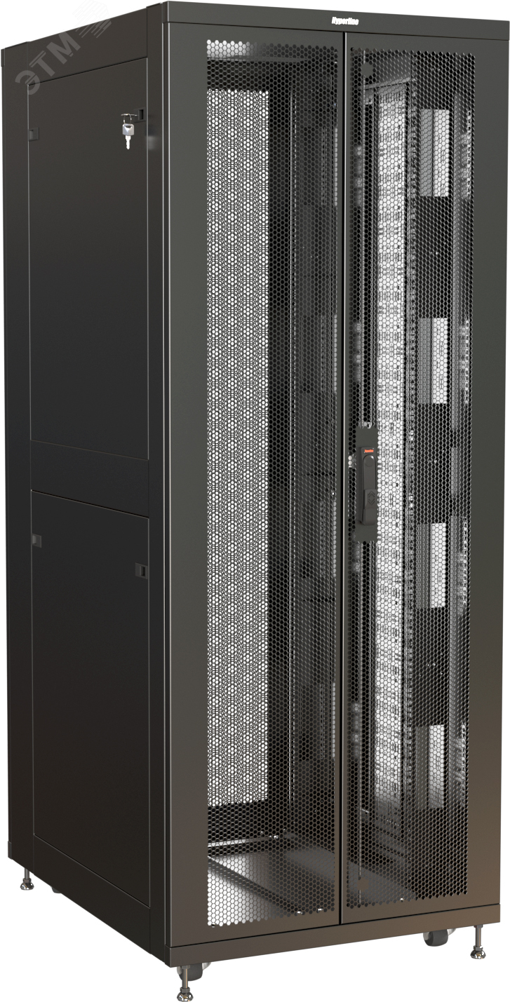 Шкаф напольный 19-дюймовый. 47U. 2282x800х1200 мм (ВхШхГ). без дверей. профиль с отв. под кабель. без боковых панелей. крыша с загл. щеточных вводов. цвет черный (RAL 9005) (собранный)