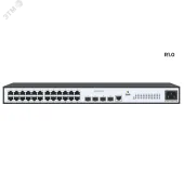Коммутатор управляемый (L2), 24 порта RJ45 10/100/1000 Мб/с, 2хSFP 100/1000 Мб/с